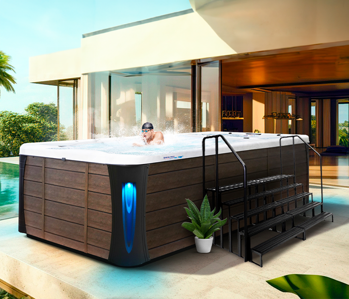 Calspas hot tub being used in a family setting - Bad Axe